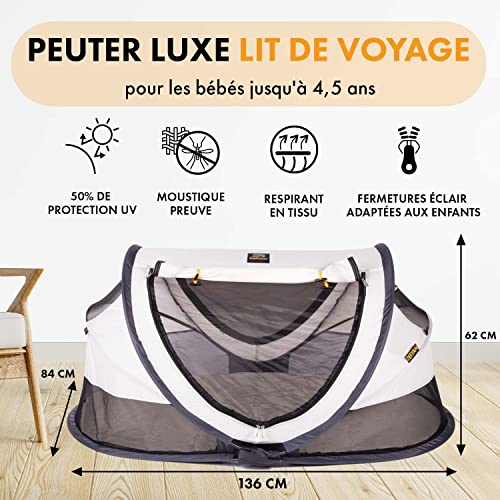 Deryan dy001l cuna de viaje / cuna de viaje Carpa de viaje externa que incluye carpa + colchón autoinflable + funda de algodón con cremallera desplegable en 2 segundos, crema