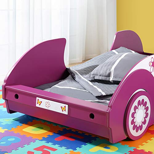 Deuba Cama Infantil Decorativa Butterfly para niños 200x90cm Cama Coche para niñas Carga máx. 100Kg