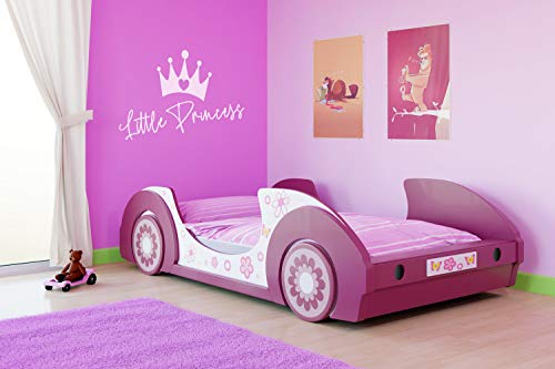 Deuba Cama Infantil Decorativa Butterfly para niños 200x90cm Cama Coche para niñas Carga máx. 100Kg