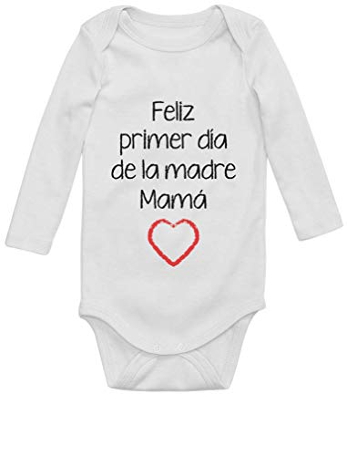 Dia de la Madre Bebe Primer día de la Madre Bebe Mama Feliz Dia Mamá 6M Blanco