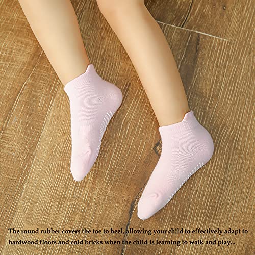 Dicry Calcetines Tobilleros Antideslizantes de Algodón Unisex Bebé Niños Niñas Infante y Chico Chica (3-5 Años, 6 Pares )