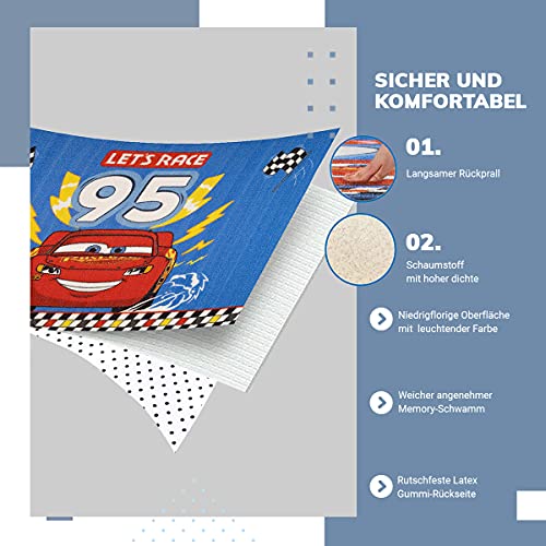 Disney Alfombra infantil con licencia oficial para habitación de los niños, alfombra antideslizante y lavable a máquina, alfombra de juego para niños, alfombra de Disney Cars 80 x 120 cm