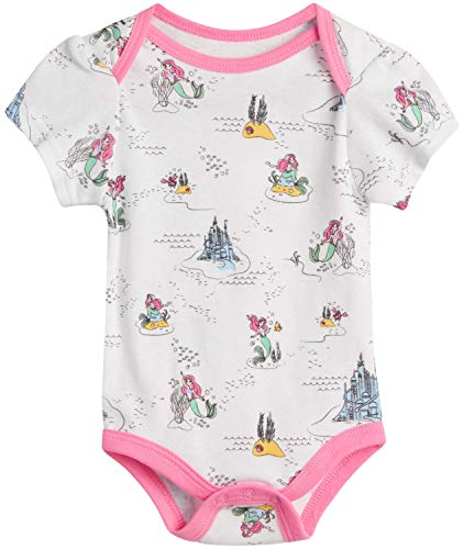 Disney Baby Girls 3 Piece Short Sleeve Bodysuits – Minnie, Ariel, Nemo, Pooh (Newborn/Infant), Ariel Mermaid