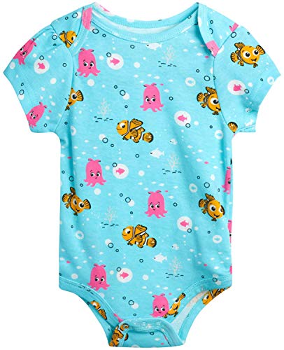 Disney Baby Girls 3 Piece Short Sleeve Bodysuits – Minnie, Ariel, Nemo, Pooh (Newborn/Infant), Size 0-3 Months, Nemo