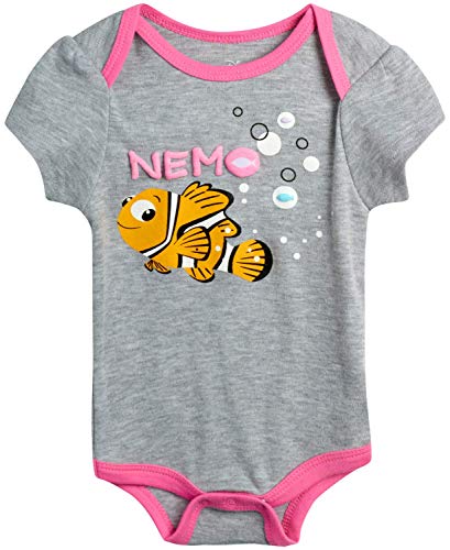 Disney Baby Girls 3 Piece Short Sleeve Bodysuits – Minnie, Ariel, Nemo, Pooh (Newborn/Infant), Size 0-3 Months, Nemo