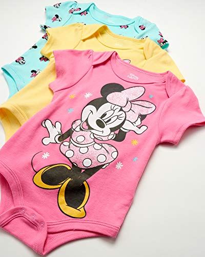 Disney Baby Girls 3 Piece Short Sleeve Bodysuits – Minnie, Ariel, Nemo, Pooh (Newborn/Infant), Size 3-6 Months, Minnie Summer