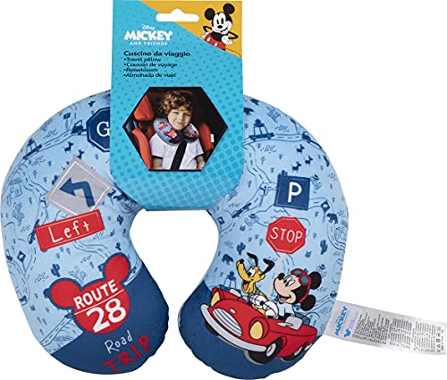 Disney Mickey Mouse Cojín de viaje para el cuello coche chico Azul