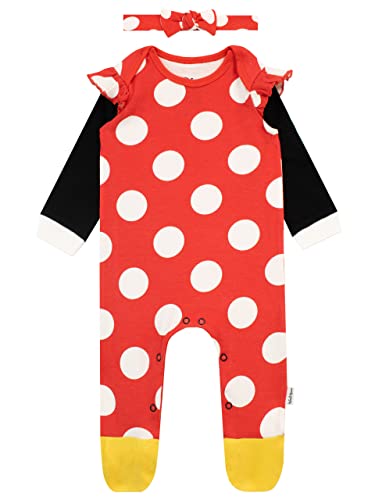 Disney Pijama Juego de Traje de Dormir y Diadema para Niñas Bebés Minnie Mouse Rojo 12-18 Meses