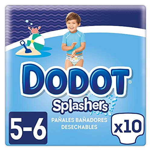 Dodot Splashers Talla 5, 10 Pañales Bañadores Desechables, 14+kg, No Se Hinchan Y Fácil de quitar