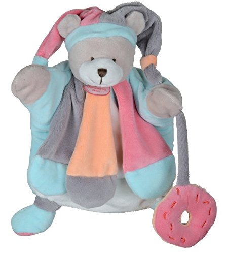 Doudou et Compagnie - Peluches et Doudous - Doudou Collector Ours marionnette pêche fraise - Peluche bébé genre fille