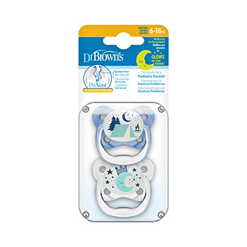 Dr. Brown's Chupete Prevent Nocturno T2 6-18 Meses Azul