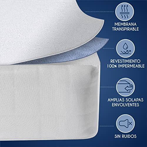 Dreamzie Funda Colchon - para el Colchón 105 x 190 cm Impermeable Protector Colchon Oeko-Tex® Hipoalergénico, Anti-Bacteriano, Anti-Acaros - Made in EU