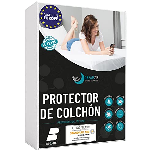 Dreamzie Funda Colchon - para el Colchón 105 x 190 cm Impermeable Protector Colchon Oeko-Tex® Hipoalergénico, Anti-Bacteriano, Anti-Acaros - Made in EU