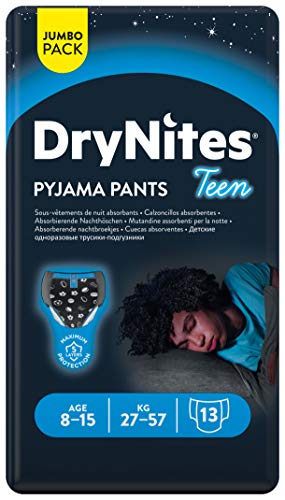 DryNites - Calzoncillos absorbentes para niños de 8-15 años, 2 paquetes x 13 calzoncillos