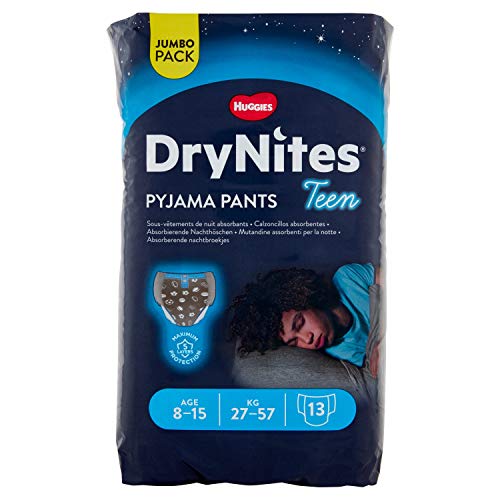 DryNites - Calzoncillos absorbentes para niños de 8-15 años, 2 paquetes x 13 calzoncillos