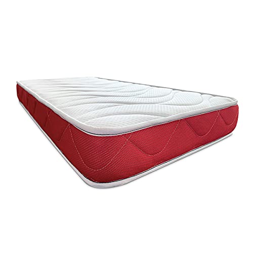 Duérmete Online Pack Colchón 60 x 120 cm + Bajera Protectora Tencel + Almohada Cuna Viscoelástica Anti Ahogo, Red, 60 x 120