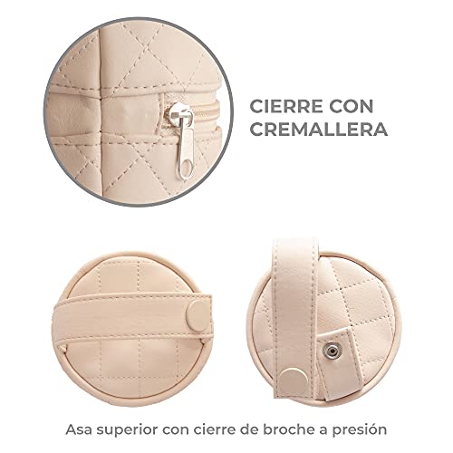 Duffi baby Termo porta biberon polipiel bebe. Bolsa termica portabiberon caliente y frio. Funda isotermica para biberones o termo portatil. Cremallera y asa. Coleccion Lux Beige 0558-05