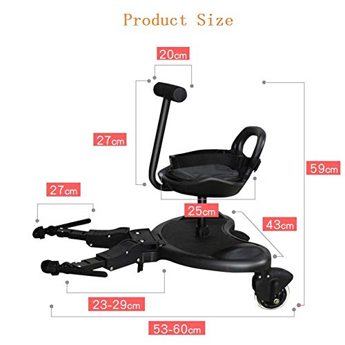 D&XQX Pedal Auxiliar Cochecito, bebé de los Gemelos de la Compra, Segunda Artefacto Niño Remolque, Dos niños de pie Placa de Asiento Cochecito Que se Sienta Accesorios