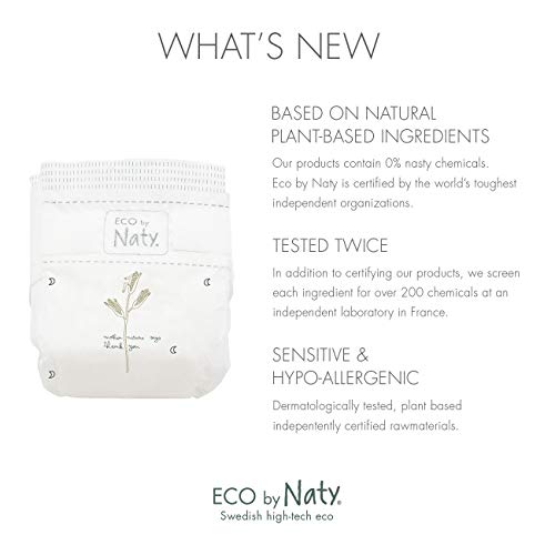 Eco by Naty Pañales, Tamaño 4+, 84 unidades, 9-20 kg, Pañal ecológico Premium hecho a base de fibras vegetales. 0% plásticos derivados del petróleo en contacto con la piel