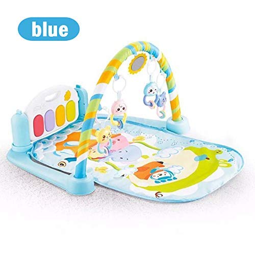 ECOSWAY Bebé Juego Tapete Impermeable Pie Piano Ejercer Estante Arrastrándose Manta Bebé Temprano Educación Gimnasio - Azul