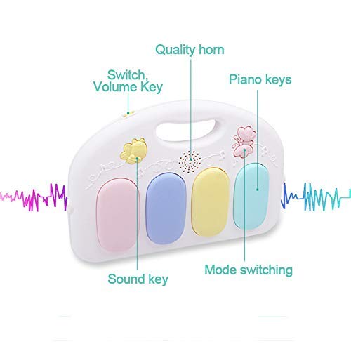 ECOSWAY Bebé Juego Tapete Impermeable Pie Piano Ejercer Estante Arrastrándose Manta Bebé Temprano Educación Gimnasio - Azul