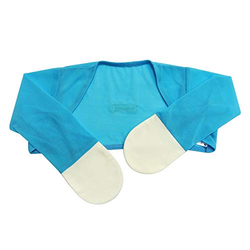 Edenswear Manguitos de malla para verano con eccema, con infusión de zinc, para terapia húmeda (azul, 18 meses)