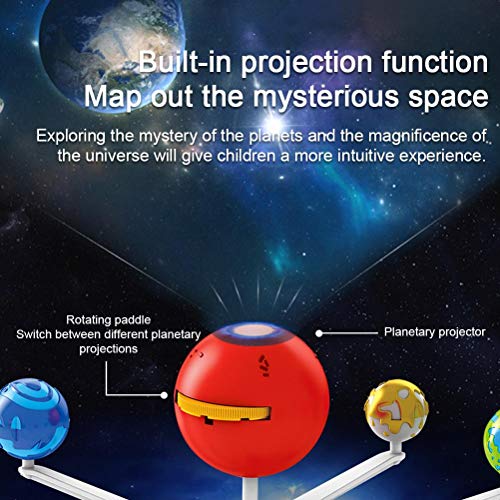 Eksesor Modelo De Sistema Solar para NiñOs, Sistema Solar Planetario MóVil, 8 Planetas Solares, Juguetes Educativos De Ciencia para NiñOs, Regalo De CumpleañOs