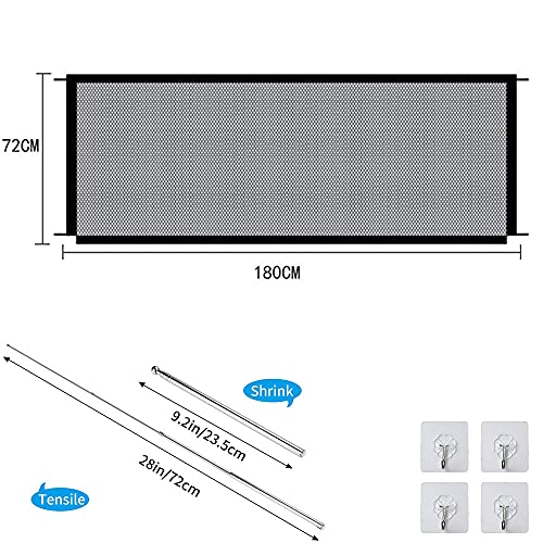 ERFGT Puerta de Escalera para Bebé y Mascota, Plegable Portátil Puerta para Perros, Vallas Gasa, Puerta de Malla, Puerta Mágica, Safe Guard Instalar en Cualquier Lugar