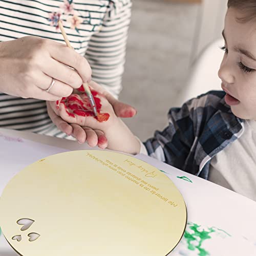 ES - MADRE Recuerdo Madera Huella o Dibujo Bebé Día de la madre. Regalo para Mamá Primeriza. Recuerdo para Colgar en Madera circular con 20cm de diámetro. Regalo Día de la Madre Bebe Manualidades