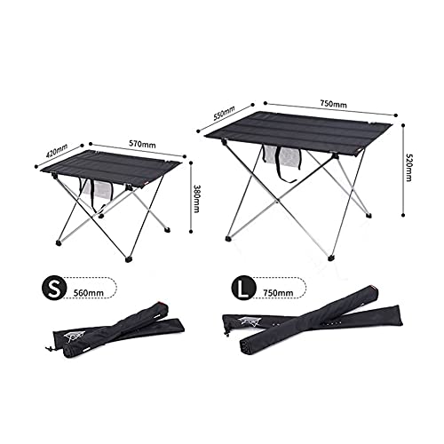 Escritorio Plegable Mesa Plegable portátil Camping Muebles para Exteriores Mesa de Picnic Escritorio Plegable de Aluminio Ultra Ligero con Bolsa de Almacenamiento Escritorio para computadora (Tamaño: