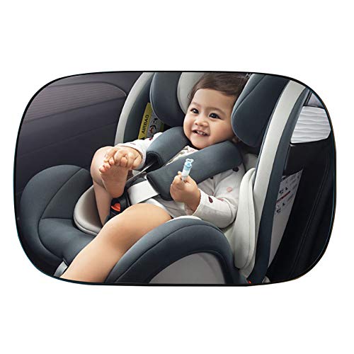 Espejo Coche Bebé, CompraFun Espejo Retrovisor Coche Bebé 360° Giratorio para Monitorear al Bebé en el Asiento Trasero, Espejo Bebe Coche 100% Inastillable, Fácil de Instalar