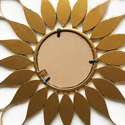 Espejo de pared vinilo decorativo Hierro forjado simples gafas de sol de marco de metal de la pared de colgante Espejo con soportes de montaje, decoración moderna de la sala de estar, baño, dormitorio