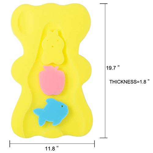 Esponja de baño para bebés de 1 a 3 años Cómoda alfombra de baño para bebés Cojín de baño a prueba de deslizamiento para recién nacidos (Amarillo)