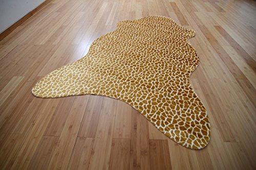 Fabelia Ameiny - Alfombra de pelo sintético de animales salvajes, como alfombra, funda de sofá, para disfraces y material de carnaval (120 cm x 170 cm, forma de animal de jirafa)