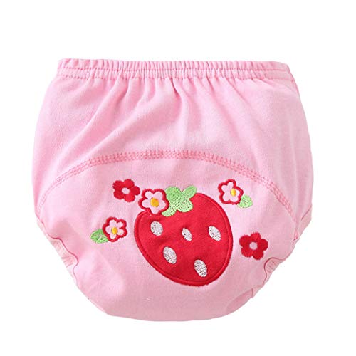 Fandecie 4 PCS Braguitas de Aprendizaje para niños Calzones de Entrenamiento Bragas de Aprendizaje Reutilizables Pañales de Tela Bebé Ropa Interior Talla 1-3 años