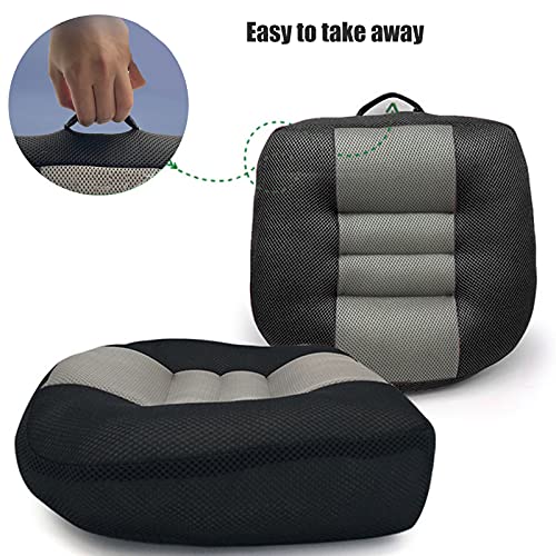 FBBA Cojín de elevación portátil para coche, altura de 12 cm, cojín de elevación de asiento de coche para adultos, cojín grueso para pruebas de conducción, coche, oficina y vida en el hogar (negro)