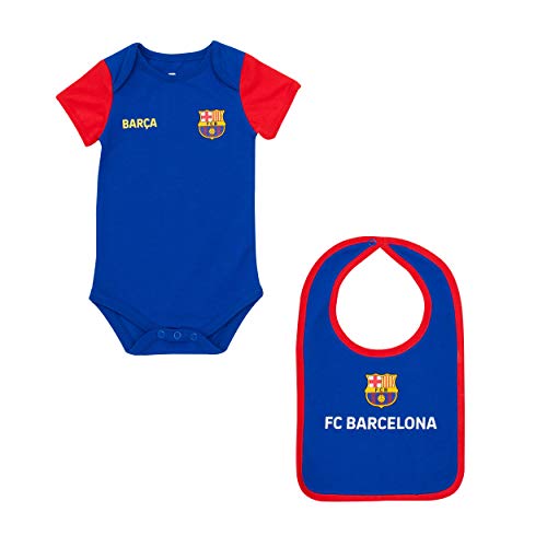 Fc Barcelone Body + Babero bébé Barca - Colección Oficial 12 Mes