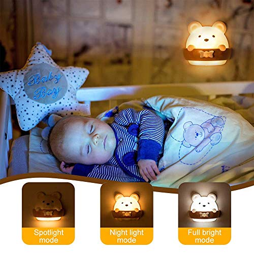 Feliciay Luz de noche para niños, lámpara de noche para niños, lámpara de noche para niños, lámpara de noche de carga USB portátil con control remoto para dormitorio, dormir, leer y relajarse