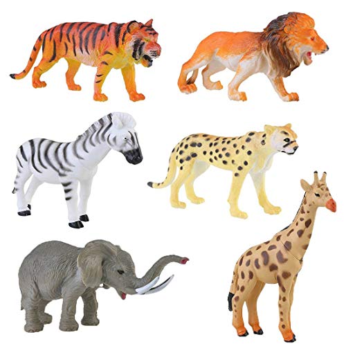 Felly Juguetes Animales, 6 Conjunto Mini Selva Figuras de Animales Plástico Juguetes Portátiles para el Baño, para Bolsas Fiesta, Premios para Niños Pequeños Chicos Chicas