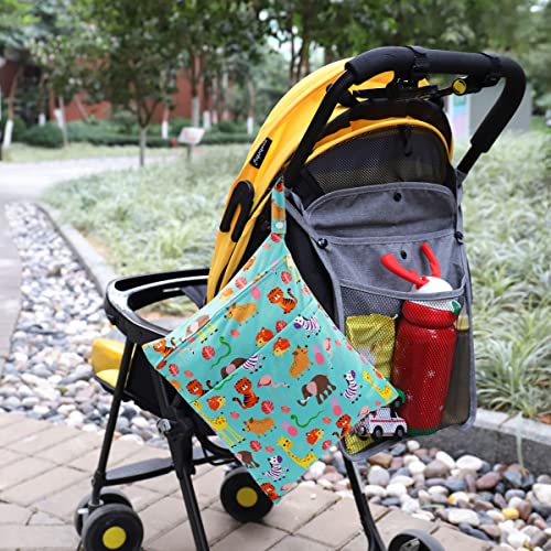 FenFang Bolsa Pañales Bebe, Reutilizable Wetbag, Impermeable Lavable con 2 Cremallera para Mamá de Bebé, Transpirable Organizador de Maquillaje de Colgar, Viajes, Playa, Piscina, Gym (verde)