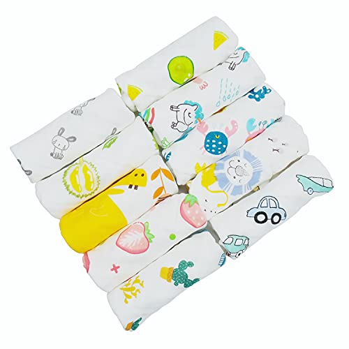 FenFang Muselinas Bebe Algodon, 10 Piezas Toallas Bebe Gasas para Bebes, Toalla Facial Infantil Pañuelo Bebe Paños Toalla de Baño de Baño de Muselina para Niños, 30 x 30 cm (30 x 30 cm)