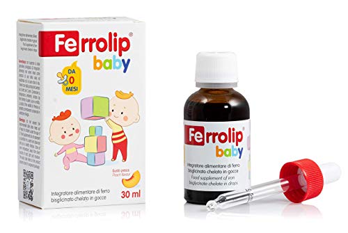 FERROLIP Baby | Suplemento de hierro bisglicinato quelado en gotas para niños | Botella de 30 ml