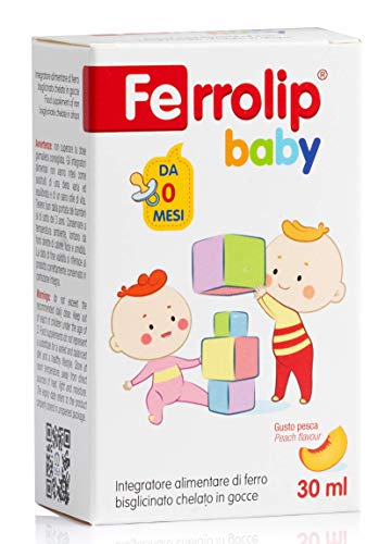 FERROLIP Baby | Suplemento de hierro bisglicinato quelado en gotas para niños | Botella de 30 ml