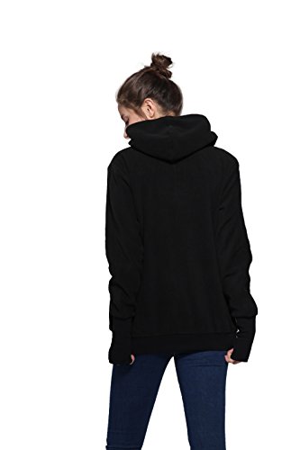 F.G.Y 3 en 1 Mama Chaqueta Sudadera Canguro con Capucha, Abrigo Premamá para Mujer Multifunción, Calentar Portabebés Chaqueta con Baby Bolsillos (Negro, M)