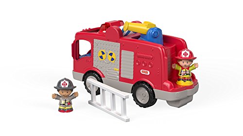 Fisher-Price Little People FPV31 - Coche de Bomberos Interactivo con Sonidos, Frases y Canciones, Incluye 2 Figuras, a Partir de 12 Meses