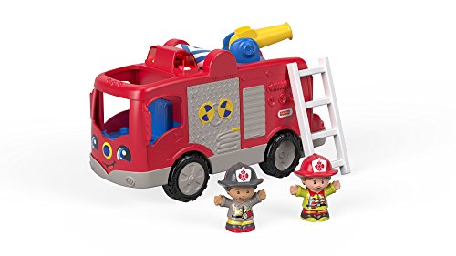 Fisher-Price Little People FPV31 - Coche de Bomberos Interactivo con Sonidos, Frases y Canciones, Incluye 2 Figuras, a Partir de 12 Meses