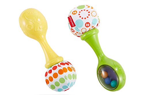 Fisher-Price - Mando a Distancia Perrito, Juguete Electrónico Bebé +6 Meses (Mattel DLD35) + Maracas Musicales, Juguete y sonajero para bebé +3 Meses (Mattel BLT33)