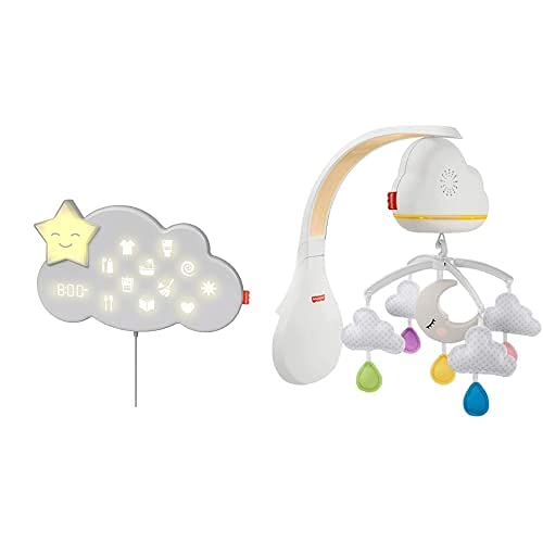 Fisher-Price Nube Lumalou Cuida Tu Rutina (Mattel GWM53) y Móvil y Proyector Nubes Relajantes (Mattel GRP99)