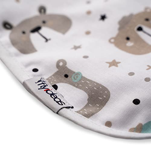 FlyIdeas Baberos Bebe Impermeables, Paquete de 5, Doble Capa Algodón Babero Absorbente para Alimentación de Bebe Multicolor, 0-18 Meses, OEKO-TEX Cert.