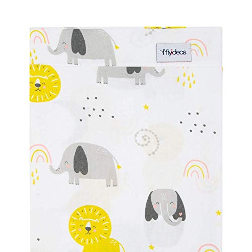 FlyIdeas Sabanas Minicuna Colecho 90x55 cm Juego Completo | 1 Sabana Bajera 1 Sabana Encimera 1 Funda de Almohada | Compatible Kinderkraft NESTE FABIMAX WALDIN FILLIKID, Puro Algodon Organico OEKO-Tex